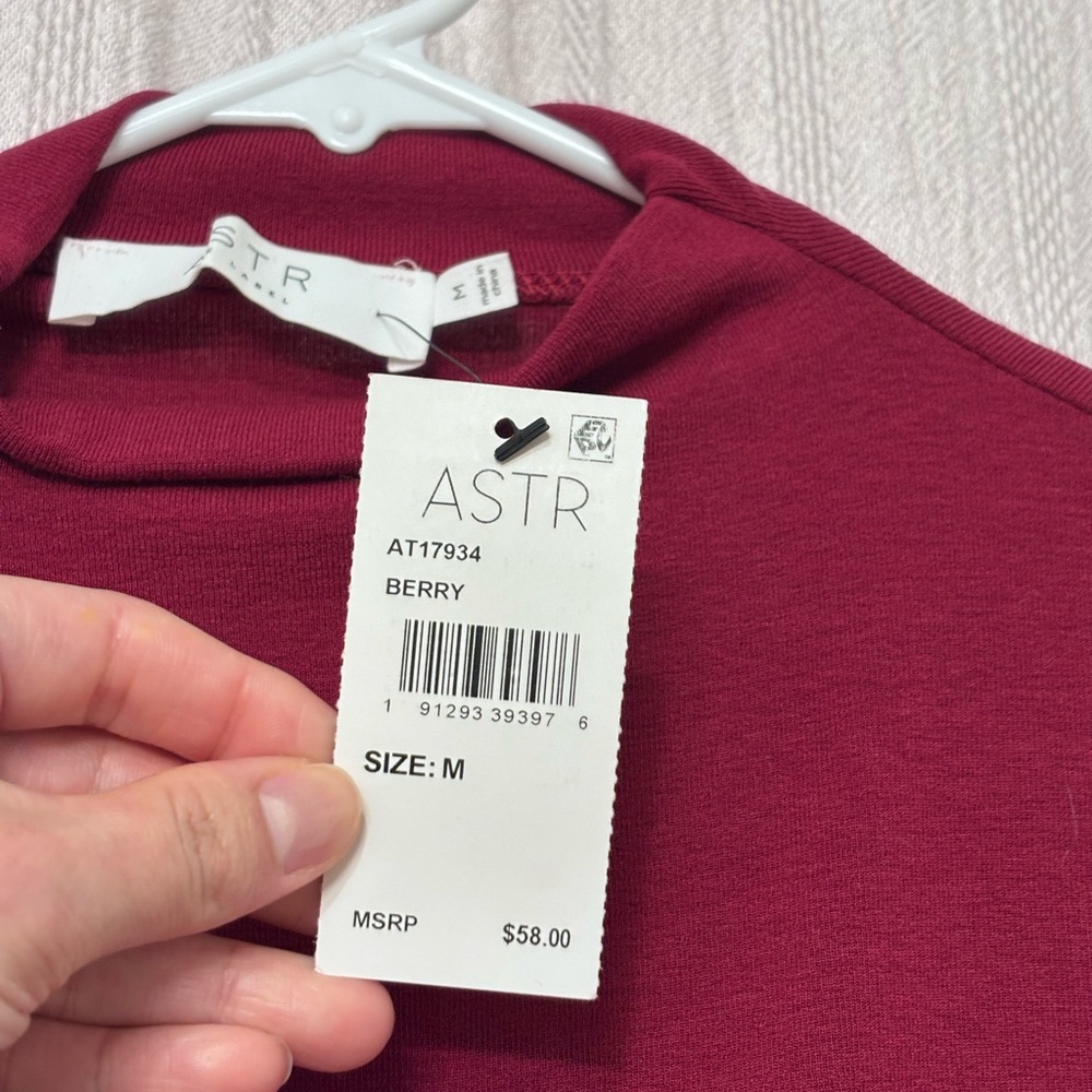 ASTR Burgundy Draped Cutout Top | Snatched Wrap Y2K Going Out Blouse M NWT - Picture 4 of 12